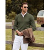 COOFANDY Mens Quarter Zip Sweater Casual Slim Fit Mock Neck Knit Pullover(Army Green)