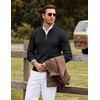 COOFANDY Mens Quarter Zip Sweater Casual Slim Fit Mock Neck Knit Pullover(Black)