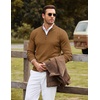 COOFANDY Mens Quarter Zip Sweater Casual Slim Fit Mock Neck Knit Pullover(Brown)