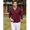 COOFANDY Mens Quarter Zip Sweater Casual Slim Fit Mock Neck Knit Pullover(Burgundy)