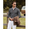 COOFANDY Mens Quarter Zip Sweater Casual Slim Fit Mock Neck Knit Pullover(Dark Gray)