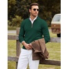 COOFANDY Mens Quarter Zip Sweater Casual Slim Fit Mock Neck Knit Pullover(Dark Green)