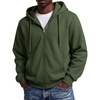 COOFANDY Men Full Zip Hoodie Fleece Zipper Sweatshirt Casual Hooded Jacket(Army Green)