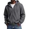 COOFANDY Men Full Zip Hoodie Fleece Zipper Sweatshirt Casual Hooded Jacket(Dark Grey)