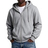 COOFANDY Men Full Zip Hoodie Fleece Zipper Sweatshirt Casual Hooded Jacket(Light Grey)