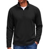 COOFANDY Men’s Quarter Zip Pullover Long Sleeve Sweatshirts for Men Casual Mock Neck Fleece Shirts(Black)
