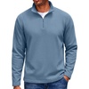 COOFANDY Men’s Quarter Zip Pullover Long Sleeve Sweatshirts for Men Casual Mock Neck Fleece Shirts(Dark Blue)