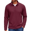 COOFANDY Men’s Quarter Zip Pullover Long Sleeve Sweatshirts for Men Casual Mock Neck Fleece Shirts(Dark Red)