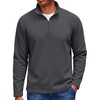COOFANDY Men’s Quarter Zip Pullover Long Sleeve Sweatshirts for Men Casual Mock Neck Fleece Shirts(Heather Grey)
