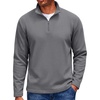 COOFANDY Men’s Quarter Zip Pullover Long Sleeve Sweatshirts for Men Casual Mock Neck Fleece Shirts(Light Grey)