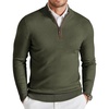 COOFANDY Mens Quarter Zip Sweater Casual Slim Fit Mock Neck Knit Pullover(Army Green)