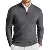 COOFANDY Mens Quarter Zip Sweater Casual Slim Fit Mock Neck Knit Pullover(Dark Gray)