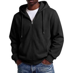 COOFANDY Men Full Zip Hoodie Fleece Zipper Sweatshirt Casual Hooded Jacket(Black)