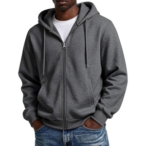 COOFANDY Men Full Zip Hoodie Fleece Zipper Sweatshirt Casual Hooded Jacket(Dark Grey)