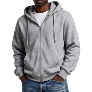 COOFANDY Men Full Zip Hoodie Fleece Zipper Sweatshirt Casual Hooded Jacket(Light Grey)