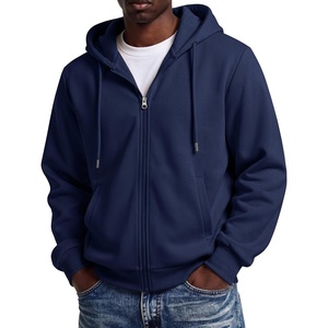 COOFANDY Men Full Zip Hoodie Fleece Zipper Sweatshirt Casual Hooded Jacket(Navy Blue)