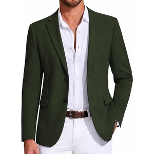 COOFANDY Mens Casual Blazer Knit Sport Coat Lightweight Two Button Suit Jacket(Forest Green)