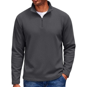 COOFANDY Men’s Quarter Zip Pullover Long Sleeve Sweatshirts for Men Casual Mock Neck Fleece Shirts(Heather Grey)