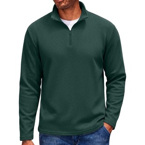 COOFANDY Men’s Quarter Zip Pullover Long Sleeve Sweatshirts for Men Casual Mock Neck Fleece Shirts(Lake Green)