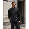 COOFANDY Men’s Dress Shirts Long Sleeve Wrinkle Free Stretch Button Down Shirts Formal Business Shirts(Black)