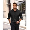 COOFANDY Men’s Dress Shirts Long Sleeve Wrinkle Free Stretch Button Down Shirts Formal Business Shirts(Black)