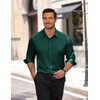 COOFANDY Men’s Dress Shirts Long Sleeve Wrinkle Free Stretch Button Down Shirts Formal Business Shirts(Dark Green)