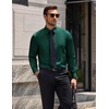 COOFANDY Men’s Dress Shirts Long Sleeve Wrinkle Free Stretch Button Down Shirts Formal Business Shirts(Dark Green)