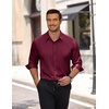 COOFANDY Men’s Dress Shirts Long Sleeve Wrinkle Free Stretch Button Down Shirts Formal Business Shirts(Dark Red)