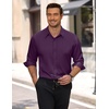 COOFANDY Men’s Dress Shirts Long Sleeve Wrinkle Free Stretch Button Down Shirts Formal Business Shirts(Deep Purple)