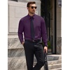 COOFANDY Men’s Dress Shirts Long Sleeve Wrinkle Free Stretch Button Down Shirts Formal Business Shirts(Deep Purple)