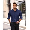 COOFANDY Men’s Dress Shirts Long Sleeve Wrinkle Free Stretch Button Down Shirts Formal Business Shirts(Navy Blue)