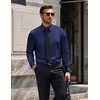 COOFANDY Men’s Dress Shirts Long Sleeve Wrinkle Free Stretch Button Down Shirts Formal Business Shirts(Navy Blue)