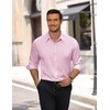 COOFANDY Men’s Dress Shirts Long Sleeve Wrinkle Free Stretch Button Down Shirts Formal Business Shirts(Pink)