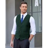 COOFANDY Mens Suit Vest Formal Dress Vest Slim Fit Buesiness Wedding(Dark Green)