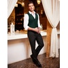 COOFANDY Mens Suit Vest Formal Dress Vest Slim Fit Buesiness Wedding(Dark Green)