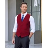 COOFANDY Mens Suit Vest Formal Dress Vest Slim Fit Buesiness Wedding(Dark Red)