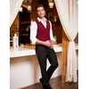 COOFANDY Mens Suit Vest Formal Dress Vest Slim Fit Buesiness Wedding(Dark Red)
