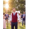 COOFANDY Mens Suit Vest Formal Dress Vest Slim Fit Buesiness Wedding(Dark Red)