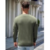 COOFANDY Mens Sweater Crewneck Pullover Lightweight Dress Sweater Silm Fit(Army Green)