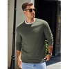 COOFANDY Mens Sweater Crewneck Pullover Lightweight Dress Sweater Silm Fit(Army Green)