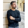COOFANDY Mens Sweater Crewneck Pullover Lightweight Dress Sweater Silm Fit(Black)
