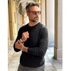 COOFANDY Mens Sweater Crewneck Pullover Lightweight Dress Sweater Silm Fit(Black)