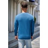 COOFANDY Mens Sweater Crewneck Pullover Lightweight Dress Sweater Silm Fit(Dark Blue)