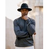 COOFANDY Mens Sweater Crewneck Pullover Lightweight Dress Sweater Silm Fit(Dark Gray)