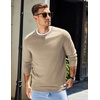 COOFANDY Mens Sweater Crewneck Pullover Lightweight Dress Sweater Silm Fit(Khaki)