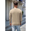 COOFANDY Mens Sweater Crewneck Pullover Lightweight Dress Sweater Silm Fit(Khaki)