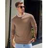 COOFANDY Mens Sweater Crewneck Pullover Lightweight Dress Sweater Silm Fit(Light Brown)