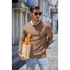 COOFANDY Mens Sweater Crewneck Pullover Lightweight Dress Sweater Silm Fit(Light Brown)