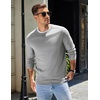 COOFANDY Mens Sweater Crewneck Pullover Lightweight Dress Sweater Silm Fit(Light Gray)