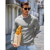 COOFANDY Mens Sweater Crewneck Pullover Lightweight Dress Sweater Silm Fit(Light Gray)